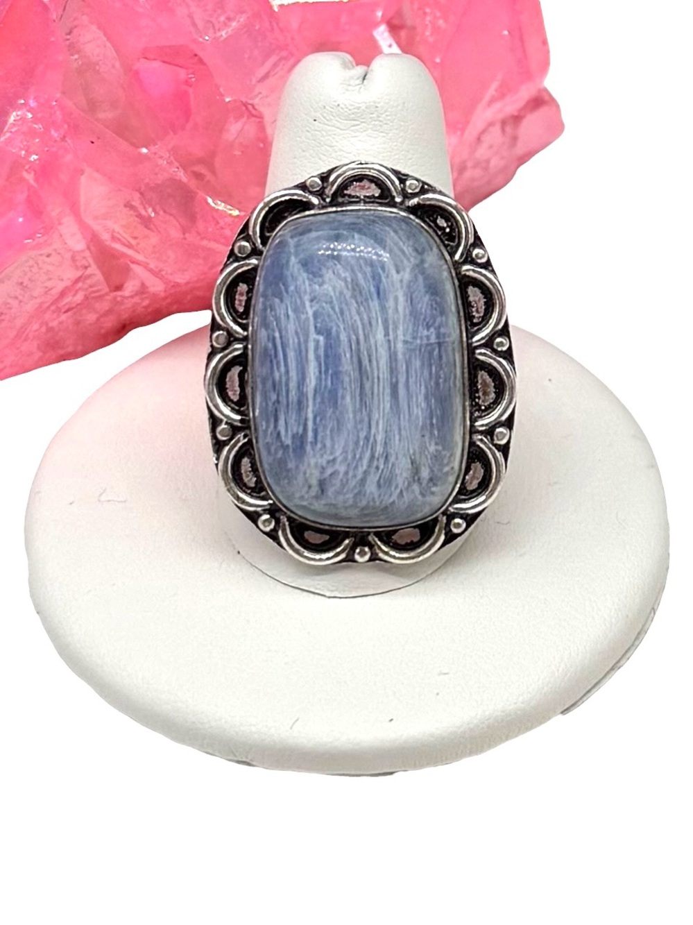 Blue Kyanite Ring Size 10 925 Sterling Silver Overlay